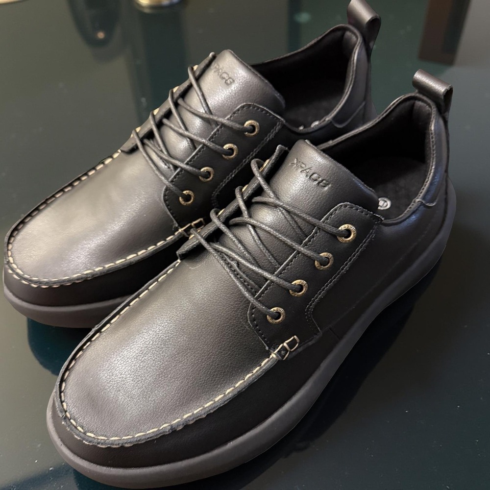 NEW XPACS Men's Leather Orthotic Walking Hiking Sneakers Black Size 11.5